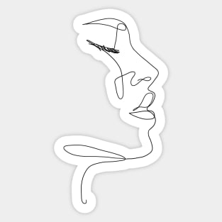 Line art woman Sticker